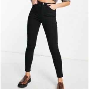TOPSHOP Moto Sidney Black High Rise Skinny Jeans